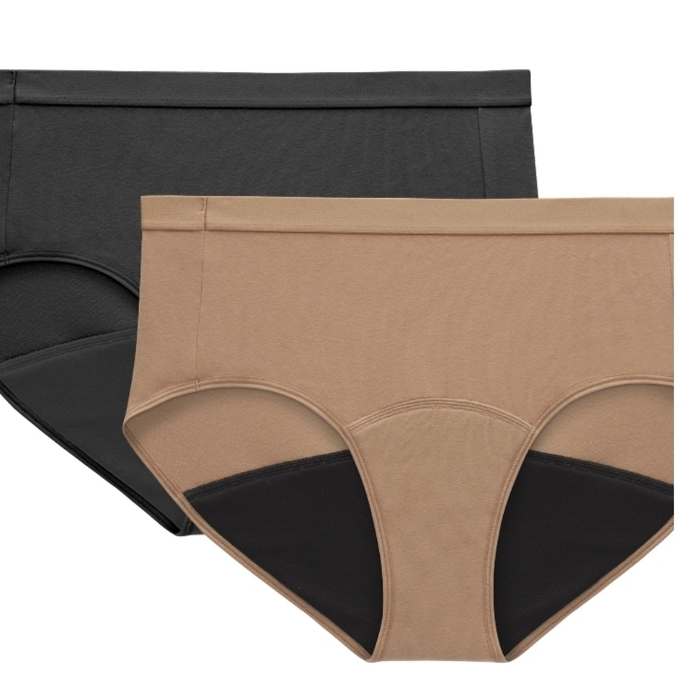 Hanes Just My Size Comfort, Period. Brief Underwear, Super Leaks, 2-Pack.